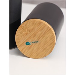 Аксессуары для ванной SAVANNA «Натура», 2 предмета: дозатор 400 мл, стакан, на подставке, чёрные