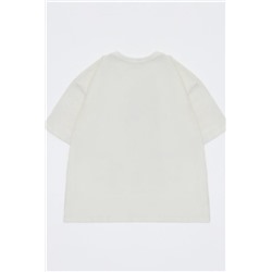 Футболка для девочки оверсайз ФБН0001 (Молочный)