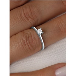 Кольцо из серебра с фианитом родированное 925 пробы к-2433-Р