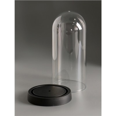 Купол-клош на подставке пластик, 10.8×10.8×21.5 см