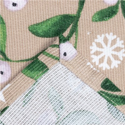 Скатерть новогодняя Доляна Frosty berries 149×250 ±3 см, 100% хлопок, рогожка 164 г/м²