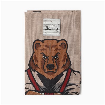 Фартук «Доляна. Настоящий защитник», 70×60 см, рогожка,100% хлопок, 160 г/м²