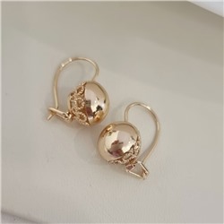 Серьги шарики ювелирная бижутерия коллекция "Дубай" покрытие позолота, арт.215.503