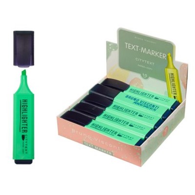 Текстовыделитель 1-5мм "Городской текст/CityText" зеленый 22-0037 Bruno Visconti