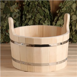 Шайка для бани и сауны, 15 л, липа, нержавеющий обруч, «Добропаровъ»