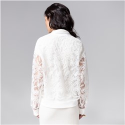 Бомбер кружевной с вышивкой, Секрет смелости (белоснежный)