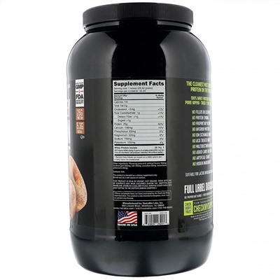 NutraBio Labs, 100% изолят сывороточного протеина, «Пончик с коричным сахаром», 907 г (2 фунта)