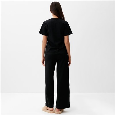 Пижама женская (футболка, брюки) KAFTAN Gussi, размер 40-42, чёрная