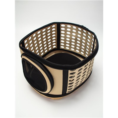 Складная сумка - переноска большая, 42.5×37.5×29.5 см, материал EVA, бежевая