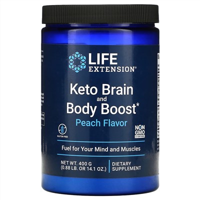 Life Extension, Keto Brain and Body Boost, Peach Flavor, 14.1 oz (400 g)