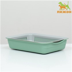 Лоток с сеткой 34.5×25.5×7.5 см, серый/оливковый