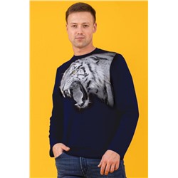 Футболка 57039 с длинным рукавом (Темно-синий)