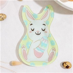 Блюдо стеклянное сервировочное Доляна «Пасхальный кролик», 20×13.5 см