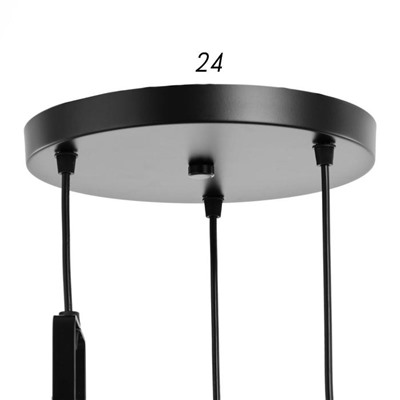 Светильник ЭкономСвет «Нэнси», подвесной, 3×25 Вт, Е27, чёрный, 33×33×20(75)см