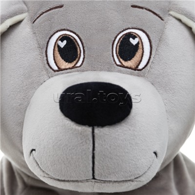 Собака Чарли, 70см (сидя 35 см), серый