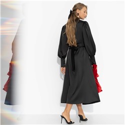 Платье приталенное из атласа, Притяжение элегантности (чёрная магия)