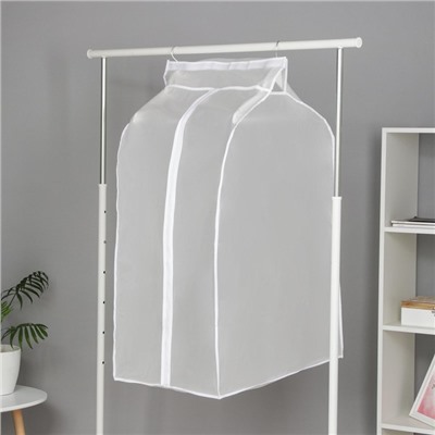 Чехол для одежды Доляна, плотный, объёмный, 60×90×50 см, белый