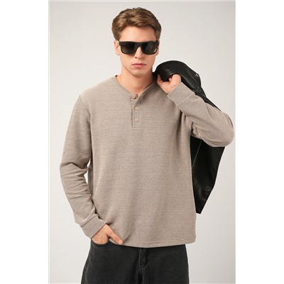 Мужской лонгслив на пуговицах Happyfox