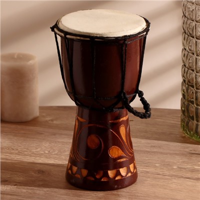 Сувенирный музыкальный инструмент барабан джембе «Светлый», 15×15×30 см, МИКС