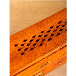 Пенал для благовония двойной с хранением, 30.5 см, дерево шишам