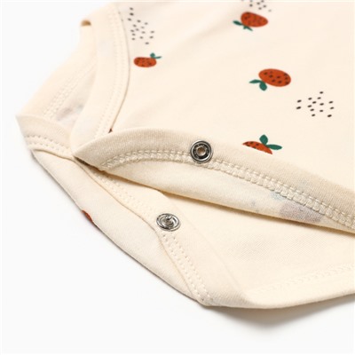 Боди с длинным рукавом «Крошка Я» Oranges, размер 62-68, молочное