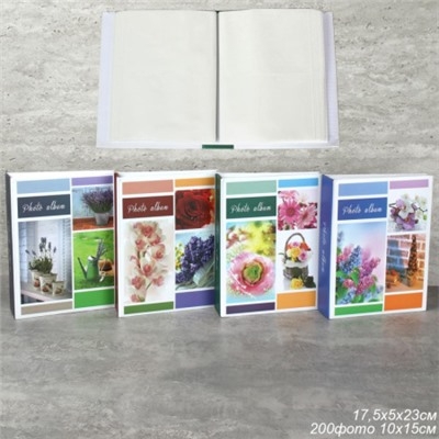 Фотоальбом 200 фото 10х15 Цветы / 8211 /уп 48/
