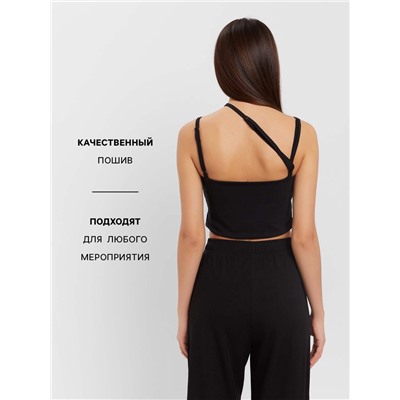 Топ на бретелях женский MIST, размер 44-46, чёрный