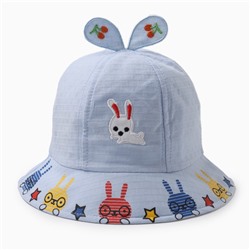 Панама детская «Зайки» MINAKU, цвет голубой, размер 50