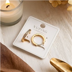 Серьги коллекция "Xuping" покрытие позолота, вставка: фианиты, арт.004.017