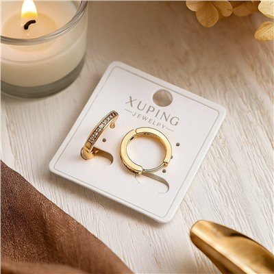 Серьги коллекция "Xuping" покрытие позолота, вставка: фианиты, арт.004.017