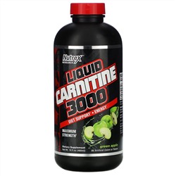 Nutrex Research, Black Series, Liquid Carnitine 3000, зеленое яблоко, 480 мл (16 жидких унций)