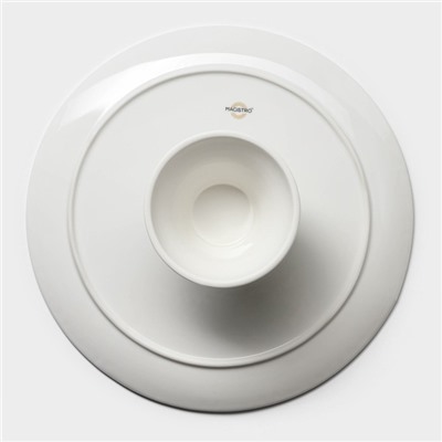 Тортовница Magistro Kingdom, 30.5×9.5 см, фарфор, белая