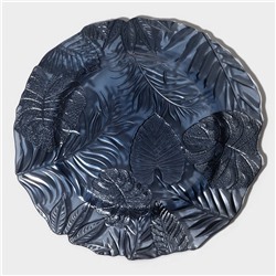 Тарелка подстановочная «Арабис», d=33 см, стекло, голубая