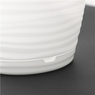 Горшок для цветов с поддоном Saffron, 5.4 л, d=22.4 см, h=20.5 см, пластиковый, белый