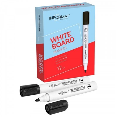 Маркер для магнитной доски "ДОСКА/BOARD" круглый 3,00 WRR03K черный inФОРМАТ