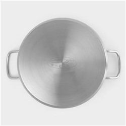 Кастрюля Катунь «Общепит», 9 л, d=24 см, h=20 см, капсульное дно, индукция, нержавеющая сталь