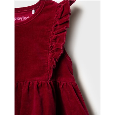 Комплект детский для девочек: сарафан текстильный, джемпер трикотажный (футболка с длинными рукавами