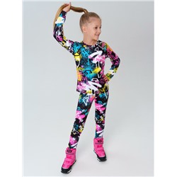 Термокомплект трикот. для девочек: фуфайка (футболка) с длин. рук, брюки