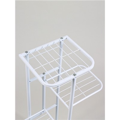 Подставка для цветов Greengo, 4 полки, 43×22×82 см, напольная, металл, белая