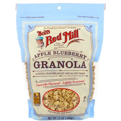 Bob's Red Mill, Гранола с яблоком и черникой, 12 унций (340 гр)