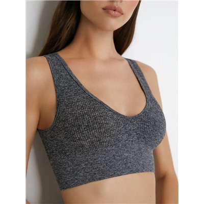 Omsa Топ БOmD_S Melange Wafle 1142-02SS Майка "Toп" женская (кроп-топ на широких бретелях), PA