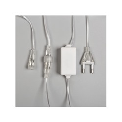 Гирлянда «Сосульки» 3×0.5 м, IP44, прозрачная нить, 288 LED, свечение белое с эффектом стекания, 12 В