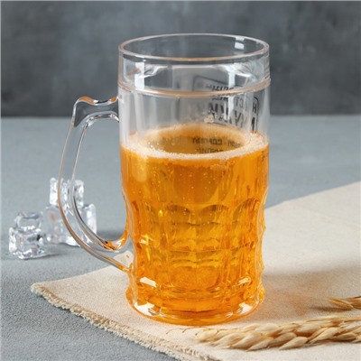 Кружка пивная охлаждающая «Настоящий мужик», 420 мл, пластик