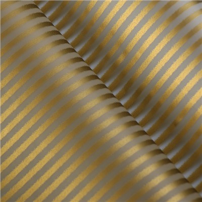Пленка матовая для цветов «Полосы», золото, 57 см × 5 м