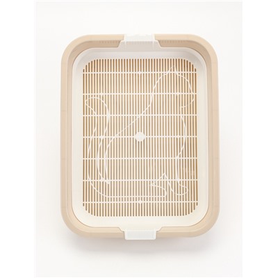 Туалет Мур-мяу для кошек, с сеткой, 33×25×7 см, бежевая