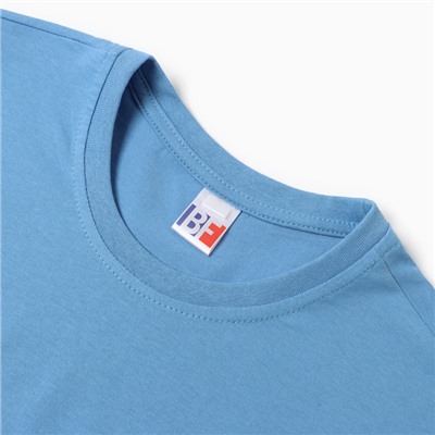 Футболка мужская, голубая, размер 48