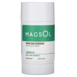 Magsol, Magnesium Deodorant, Lemongrass, 3.2 oz (95 g)