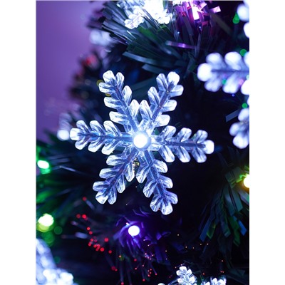 Ёлка светодиодная «Снежинки» 60 см, диаметр нижнего яруса 35 см, 55 веток, мигание, свечение мульти