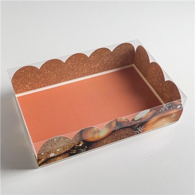 Коробка подарочная с пластиковой крышкой «С Новым годом!», 20×30×8 см