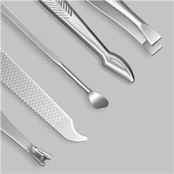 Набор маникюрный, 8 предметов, в футляре, коричневый